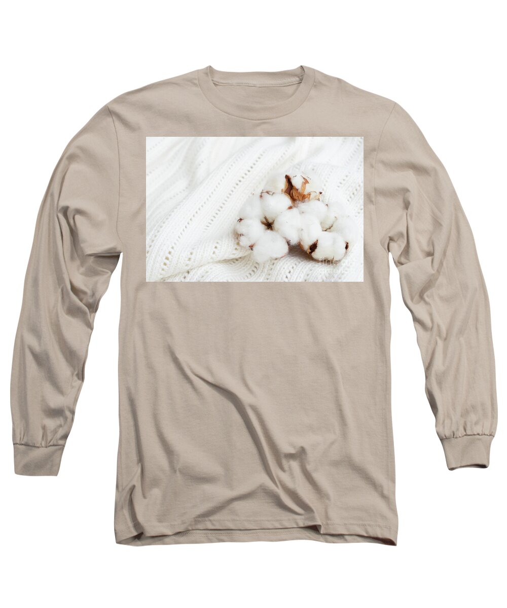 Cotton Long Sleeve T-Shirt featuring the photograph Raw cotton by Anastasy Yarmolovich