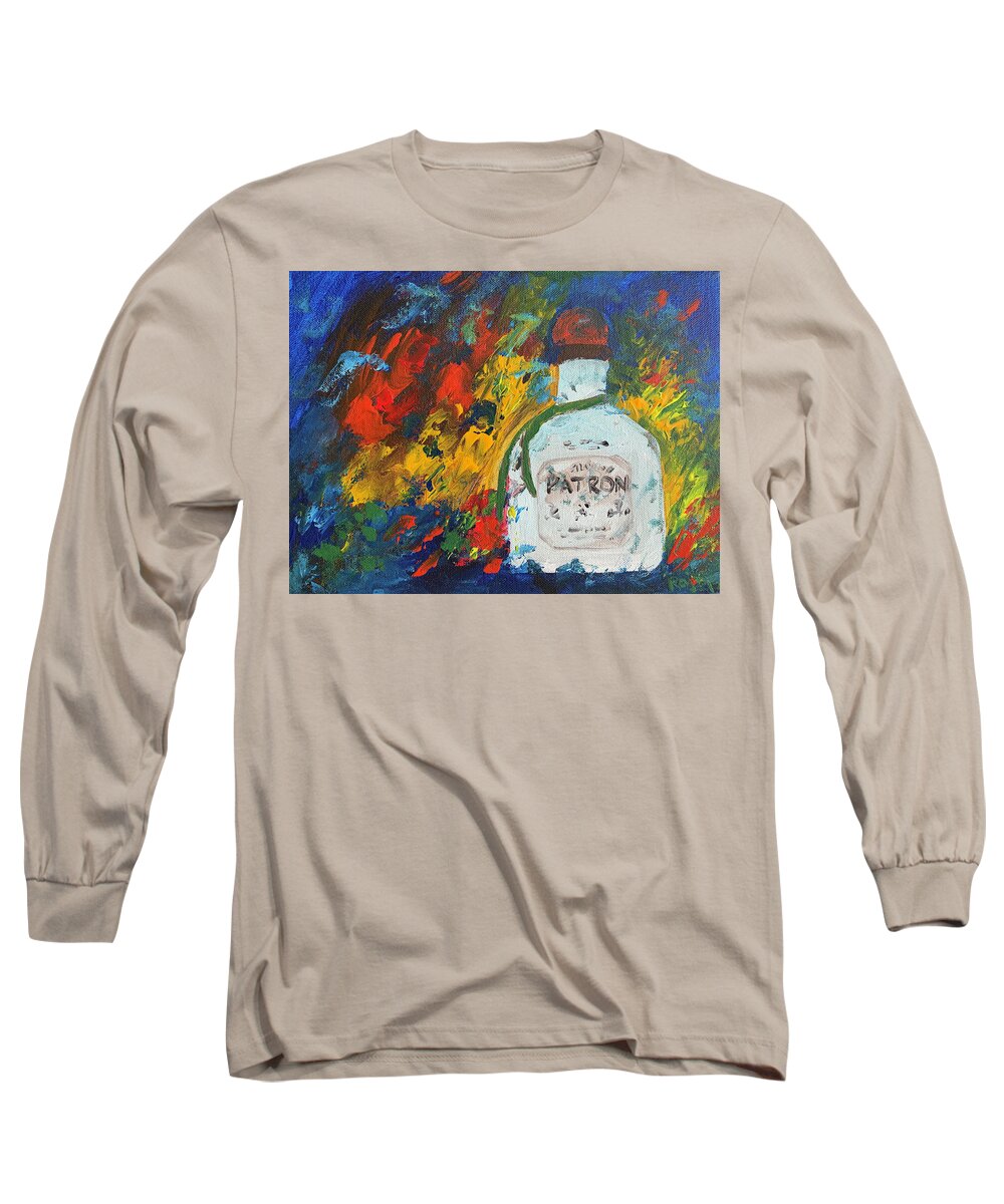 Still Life Long Sleeve T-Shirt featuring the painting Silver Patron by Raji Musinipally