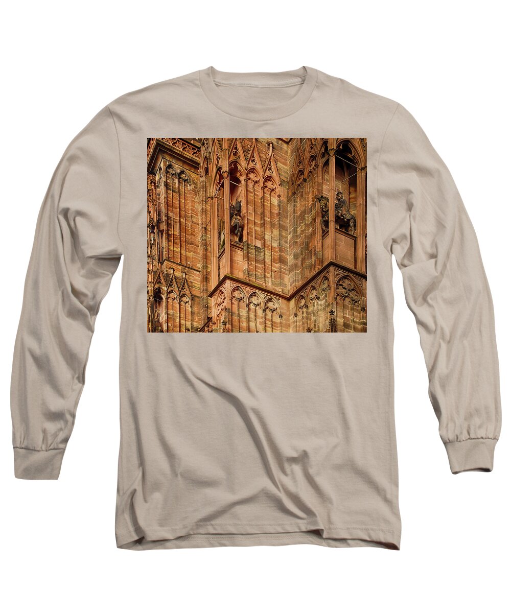 Exterior Long Sleeve T-Shirt featuring the photograph Slender Gothic columns of the Cathedral by Steve Estvanik
