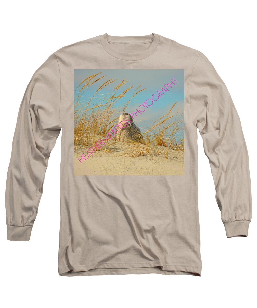 Snowy White Owl Long Sleeve T-Shirt featuring the photograph Snowy White Owl - Plymouth, MA by Heather M Photography