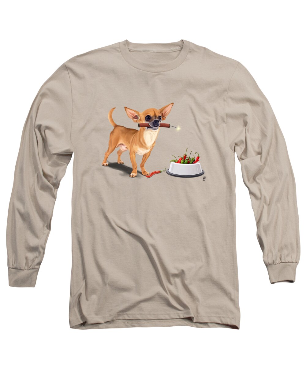 Illustration Long Sleeve T-Shirt featuring the digital art Spicy Wordless by Rob Snow
