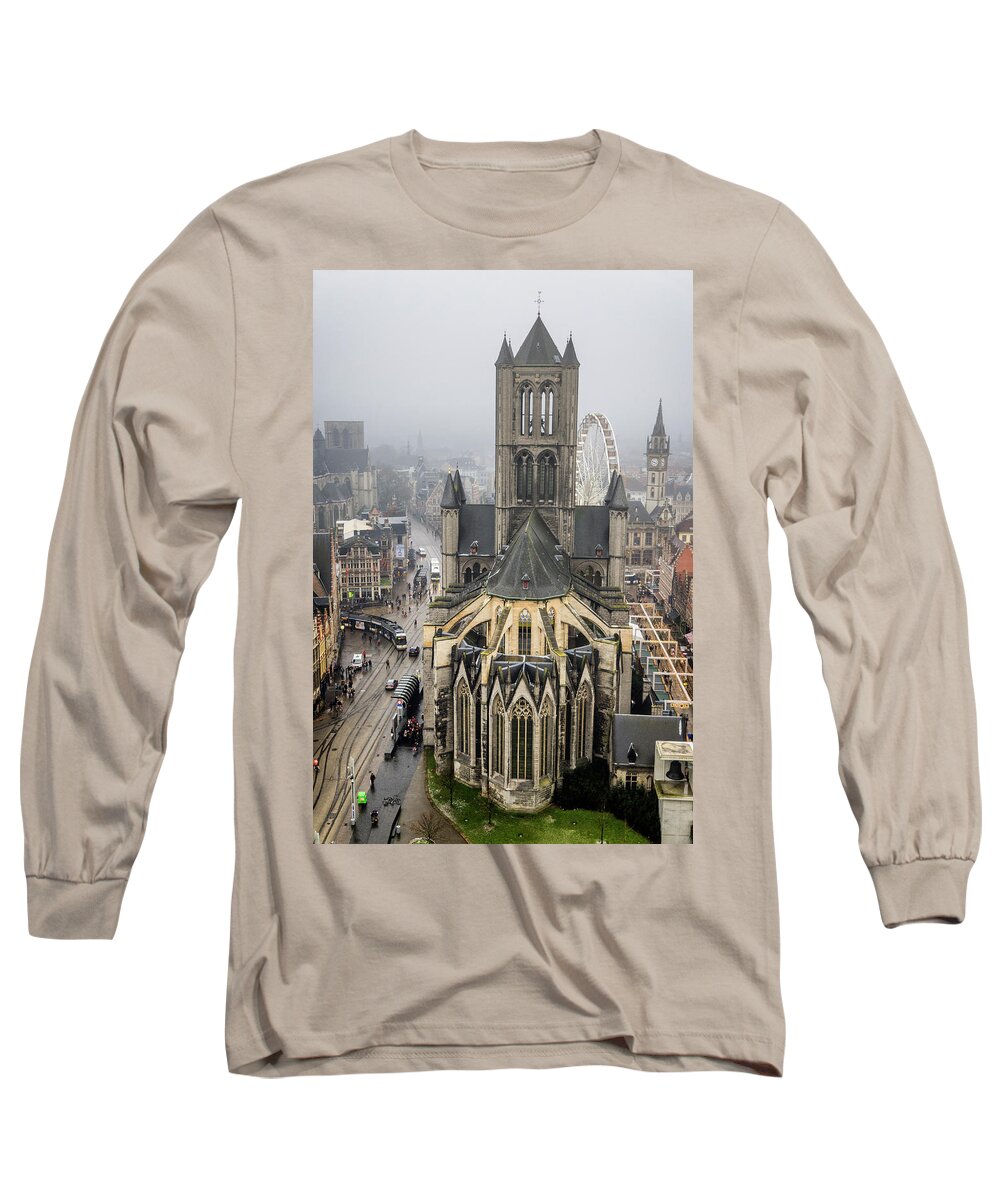 Nicholas Long Sleeve T-Shirt featuring the photograph St. Nicholas Church, Ghent. by Pablo Lopez