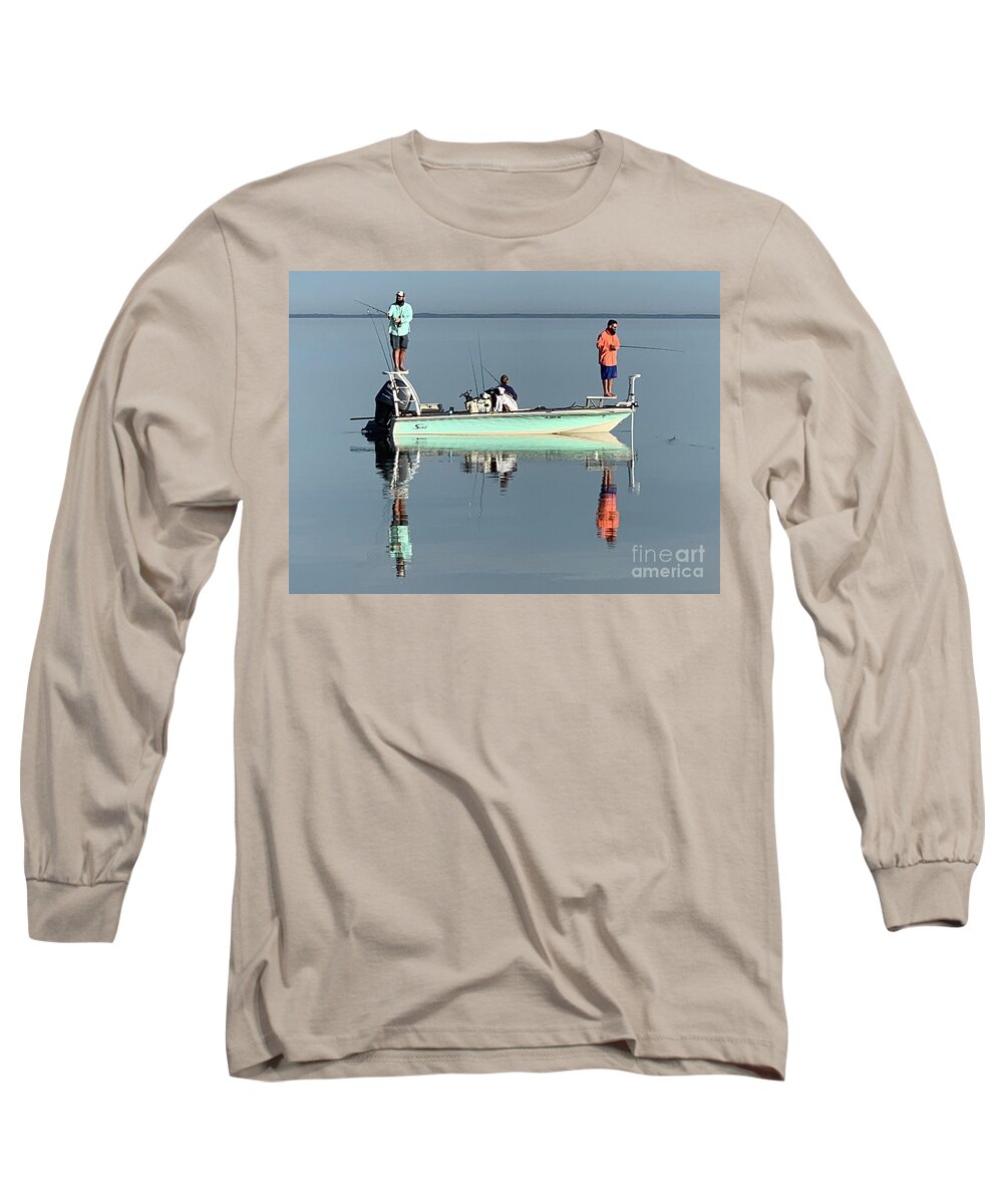Indian River Lagoon Long Sleeve T-Shirt featuring the photograph Still Fishing by AnnaJo Vahle