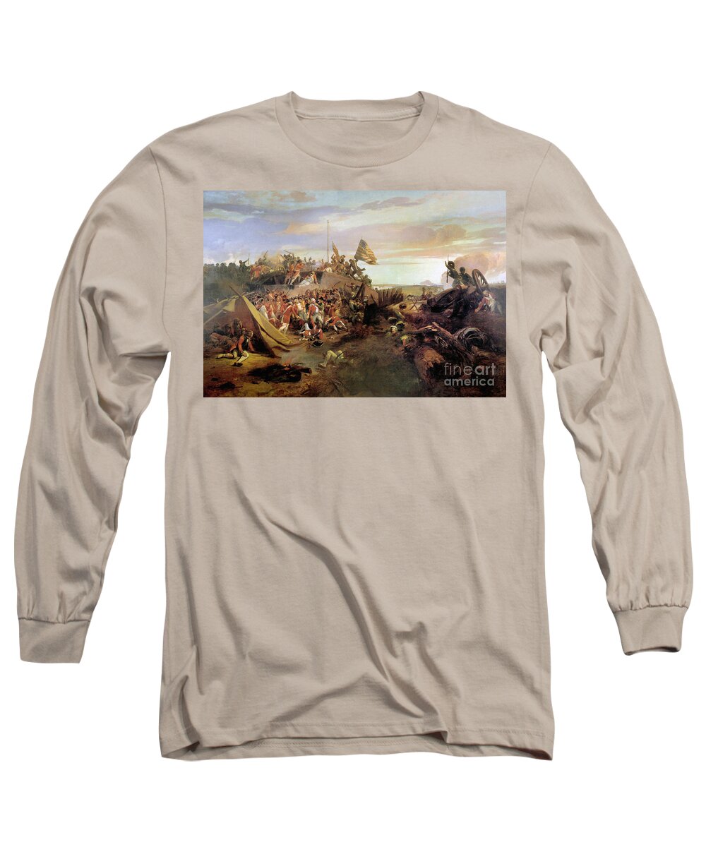 1781 Long Sleeve T-Shirt featuring the painting Storming a Redoubt at Yorktown by Eugene Lami