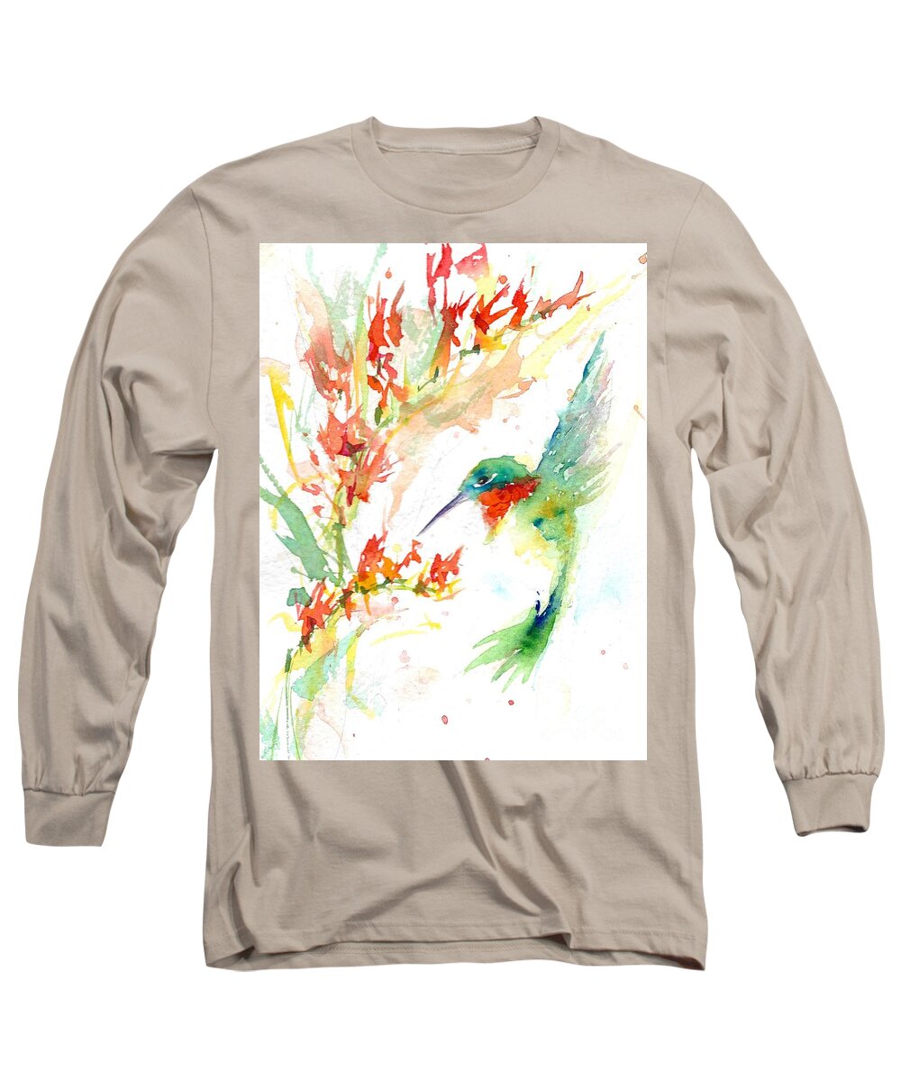  Long Sleeve T-Shirt featuring the painting Summer Hummer by Christy Lemp