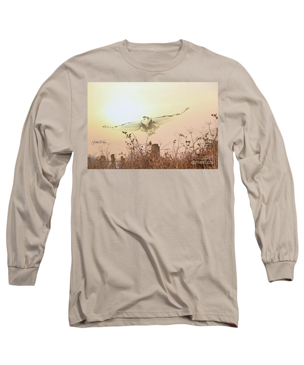 Animal Long Sleeve T-Shirt featuring the photograph The elegance of the snowy owl by Heather King