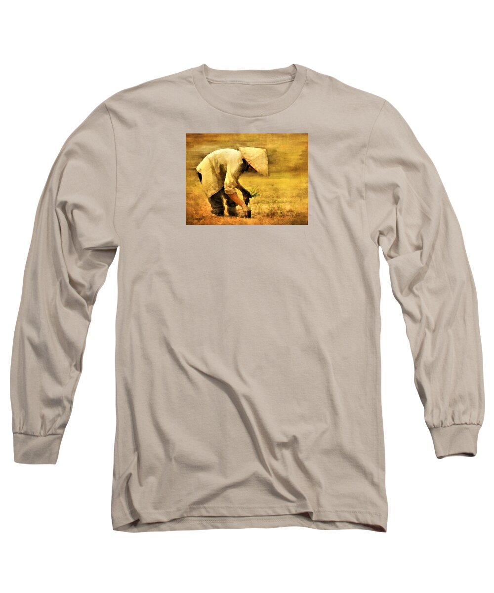 Gardening Long Sleeve T-Shirt featuring the painting The Planter by Diane Chandler