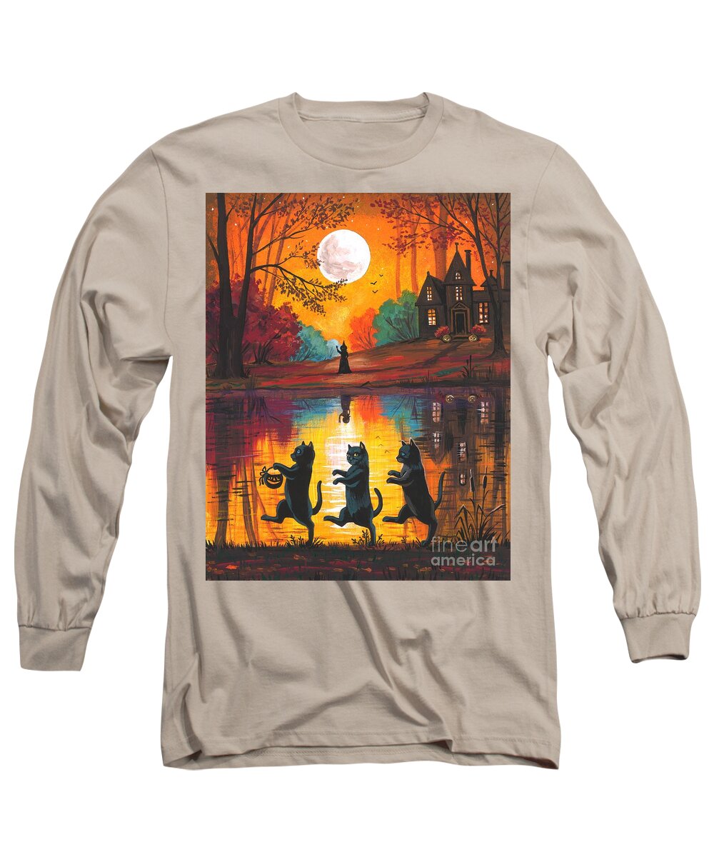 Print Long Sleeve T-Shirt featuring the painting To Grandmother's House We Go by Margaryta Yermolayeva