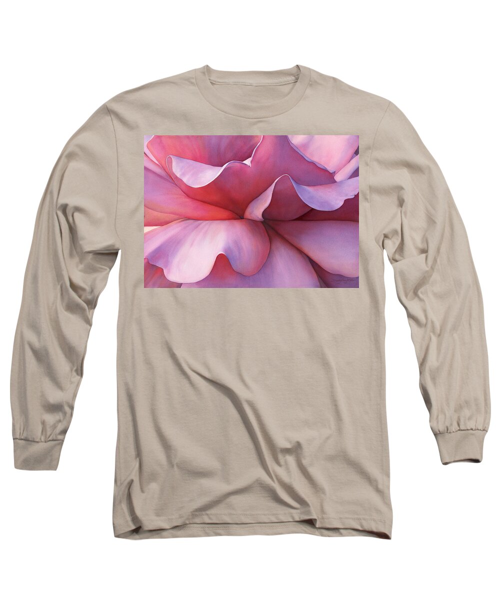 Rose Long Sleeve T-Shirt featuring the painting Undulation by Sandy Haight