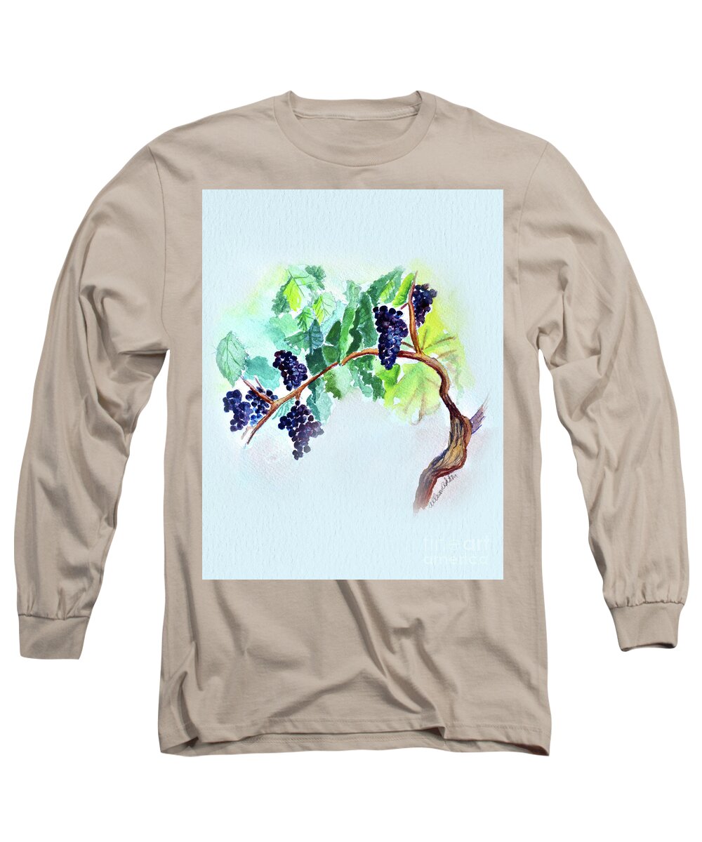 Vine Long Sleeve T-Shirt featuring the painting Vine and Branch by Allison Ashton