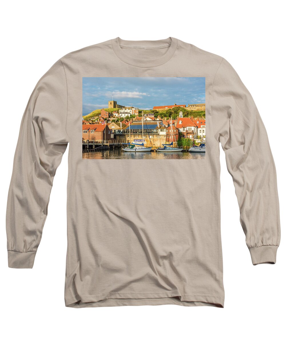 North Yorkshire Long Sleeve T-Shirt featuring the photograph Whitby harbour, Yorkshire by David Ross