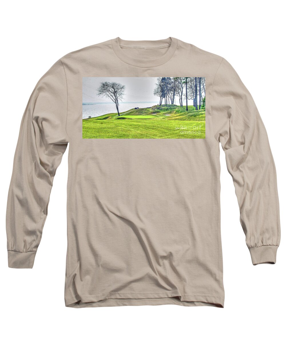 Kingsmill Golf Long Sleeve T-Shirt featuring the photograph Williamsburg VA Virginia - Kingsmill Golf - River 16th by Dave Lynch
