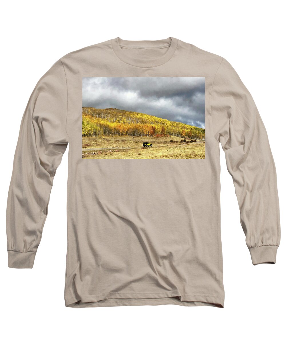 Landscape Long Sleeve T-Shirt featuring the photograph Yellow by Gaye Bentham