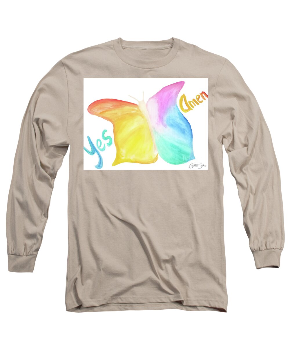 Yes And Amen Long Sleeve T-Shirt featuring the digital art Yes And Amen by Curtis Sikes