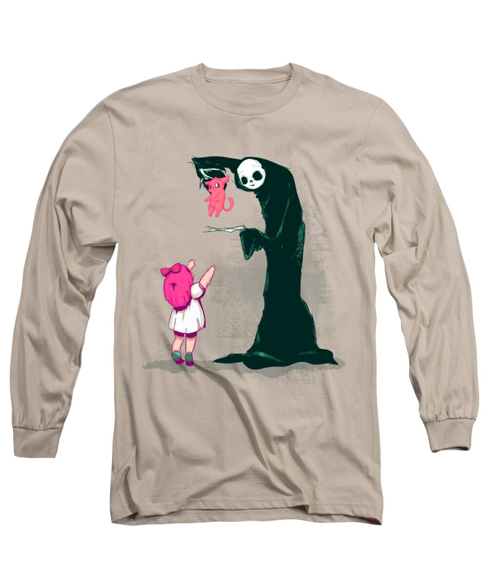 Gift Long Sleeve T-Shirt featuring the drawing A Present #1 by Ludwig Van Bacon