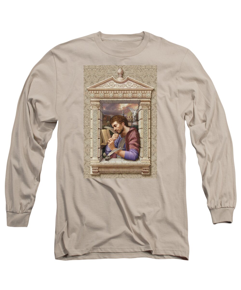 Christian Art Long Sleeve T-Shirt featuring the painting St. Matthew #1 by Kurt Wenner