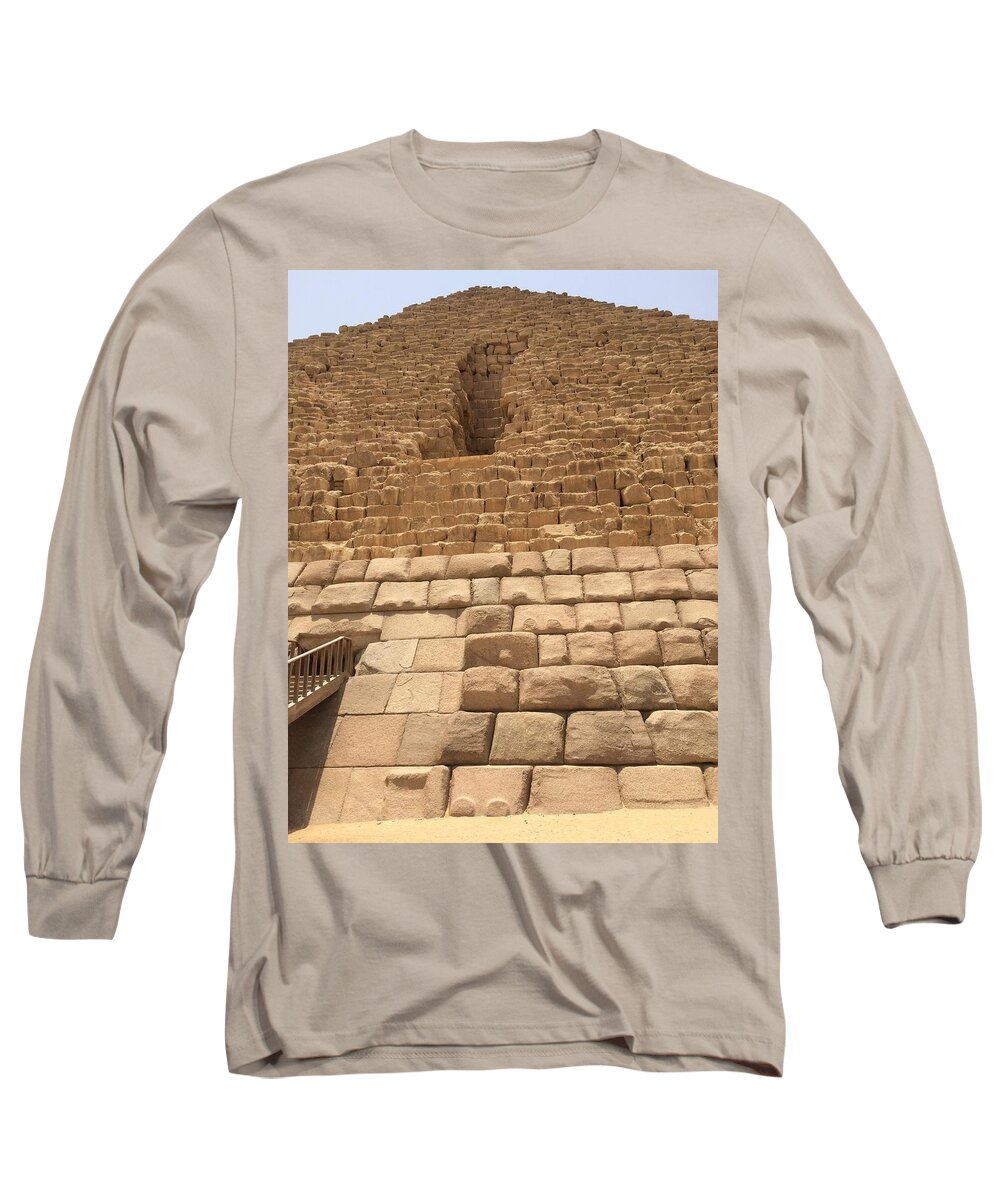 Giza Long Sleeve T-Shirt featuring the photograph Great Pyramids #12 by Trevor Grassi