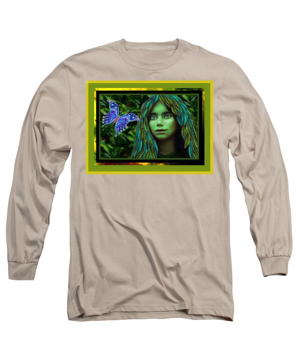 Elf Long Sleeve T-Shirt featuring the mixed media ELF #2 by Hartmut Jager