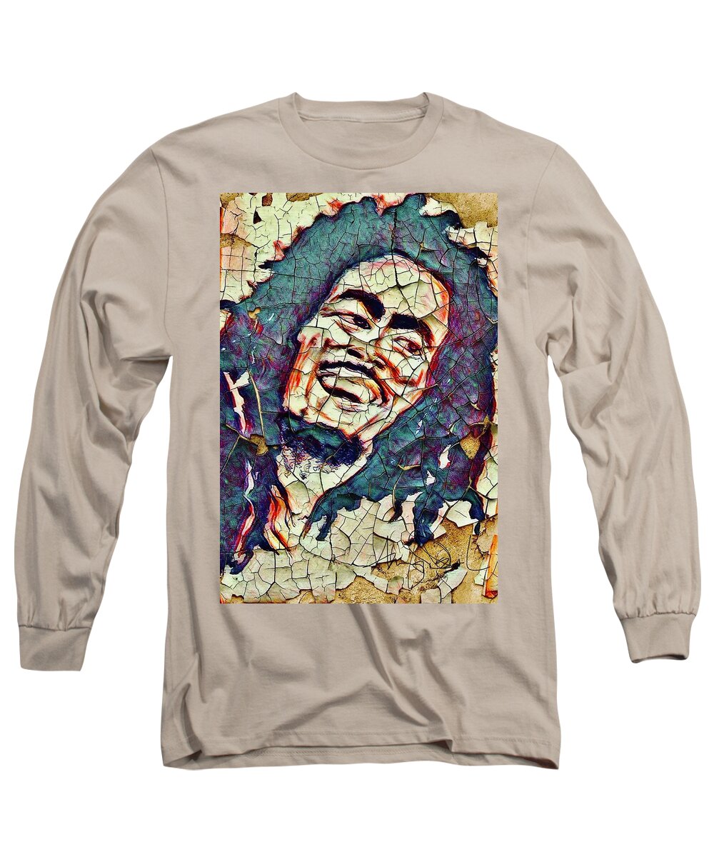  Long Sleeve T-Shirt featuring the mixed media One Love by Angie ONeal