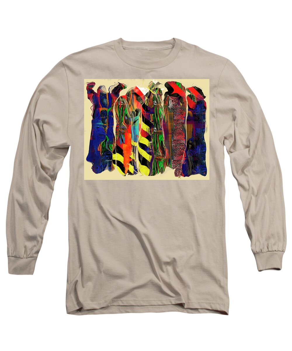 Abstract Long Sleeve T-Shirt featuring the digital art Curtin Call by Marina Flournoy