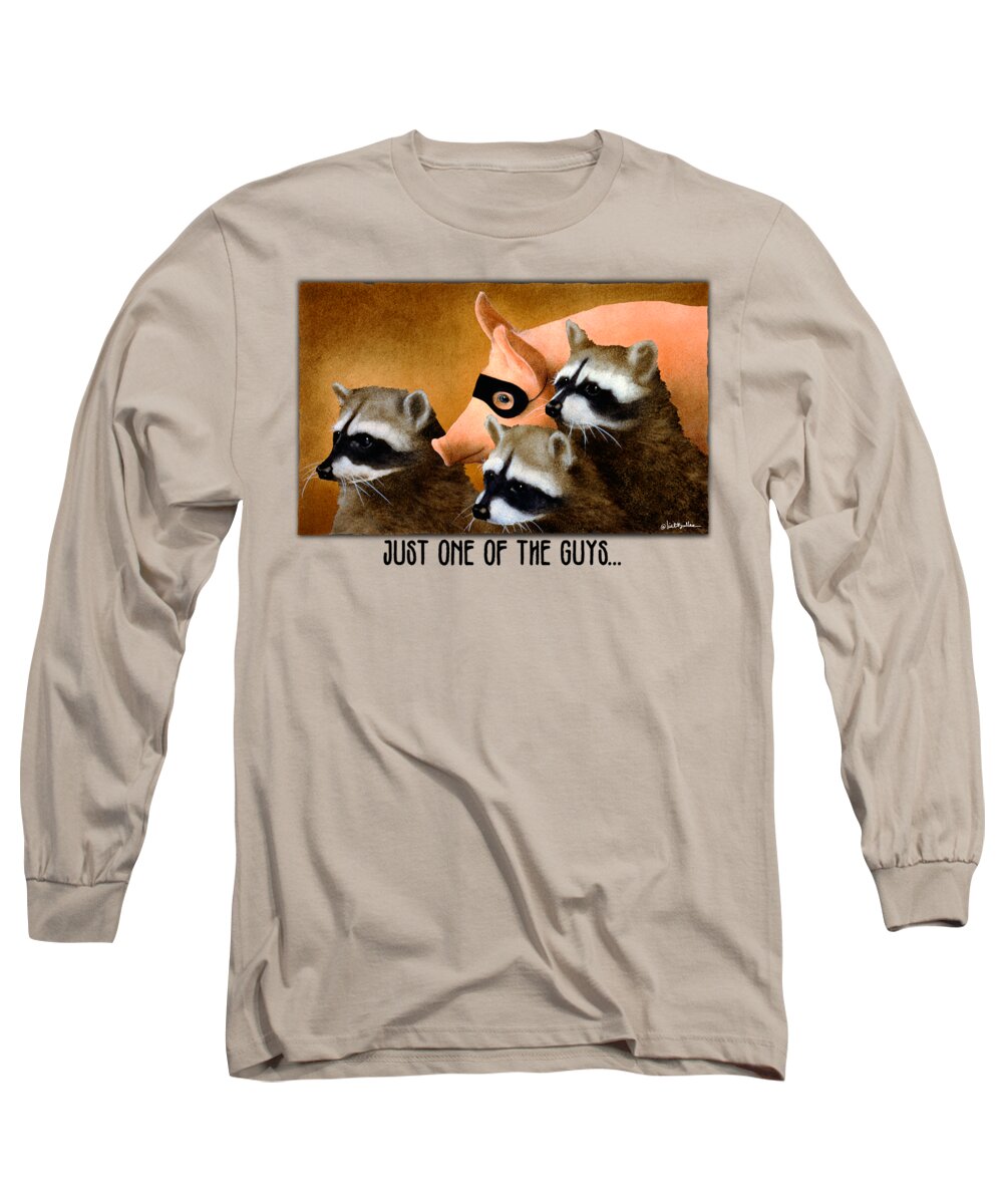 Friends Long Sleeve T-Shirt featuring the painting Just One Of The Guys... #4 by Will Bullas
