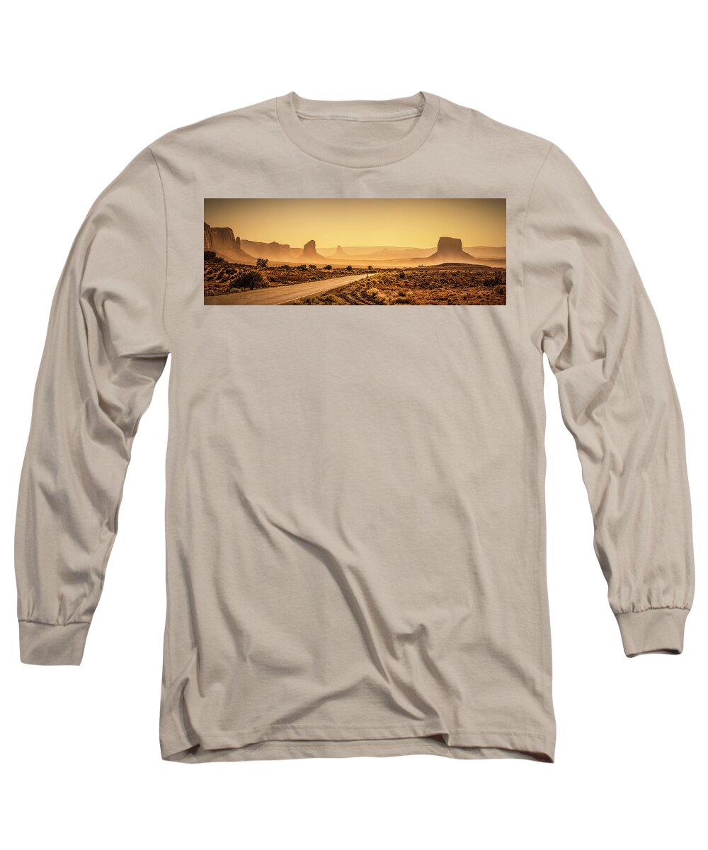 163 Long Sleeve T-Shirt featuring the photograph Monument Valley Highway #9 by Alan Copson