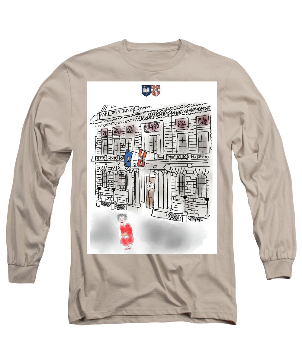  Long Sleeve T-Shirt featuring the drawing O and C #9 by Dan CohnSherbok