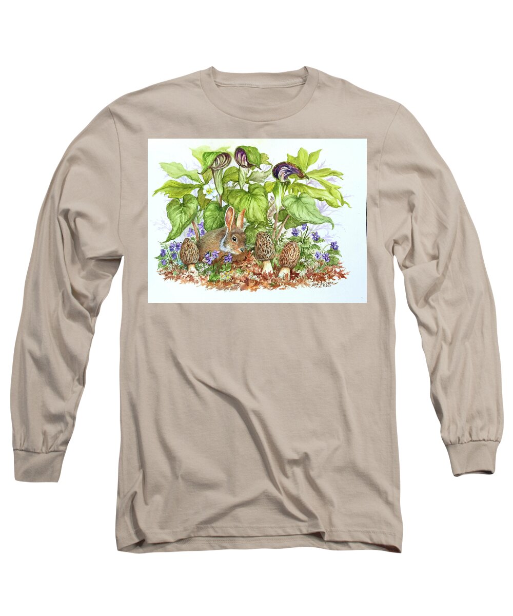 Nature Long Sleeve T-Shirt featuring the painting A Babe in the Woods by Lois Mountz
