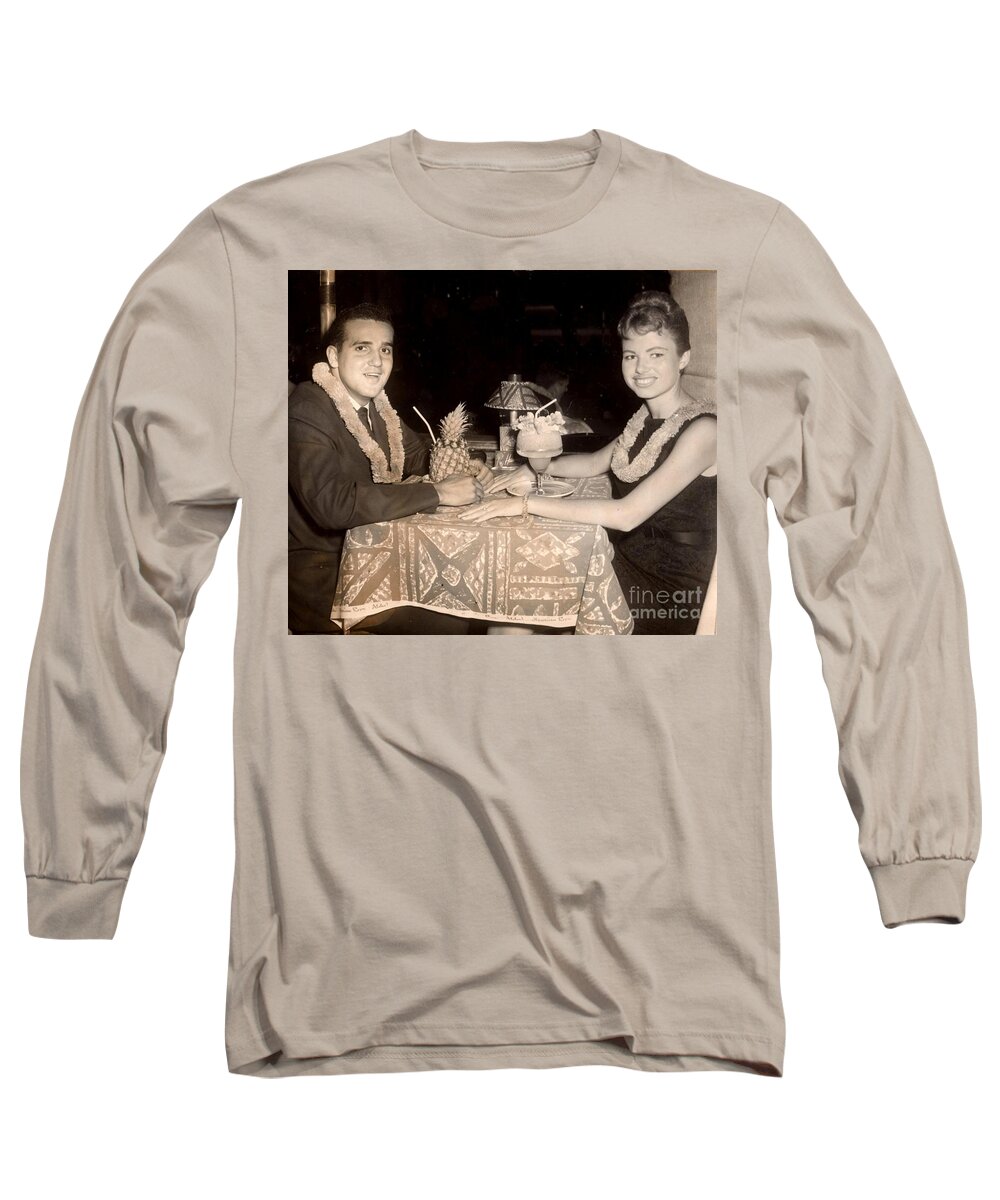 Date.hawaiian Long Sleeve T-Shirt featuring the photograph A Date at the Hawaiian Room by Philip And Robbie Bracco