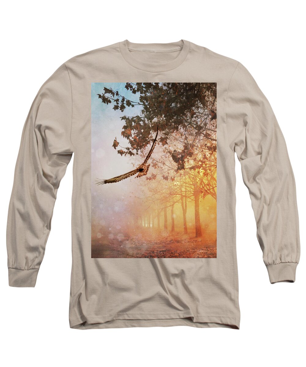 Eagle Long Sleeve T-Shirt featuring the digital art A Magical Morning by Cindy Collier Harris