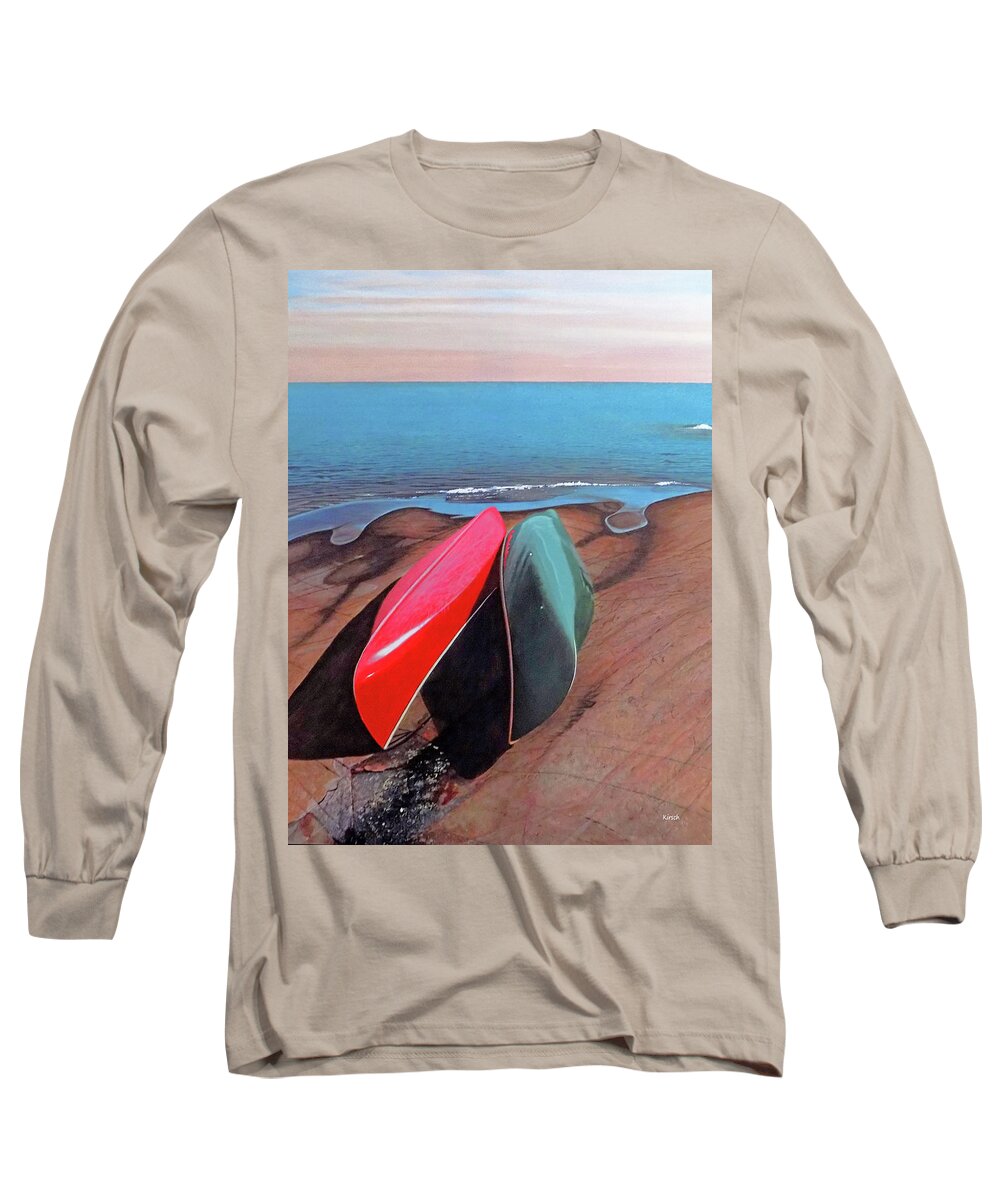 Georgian Bay Long Sleeve T-Shirt featuring the painting After the Crossing by Kenneth M Kirsch