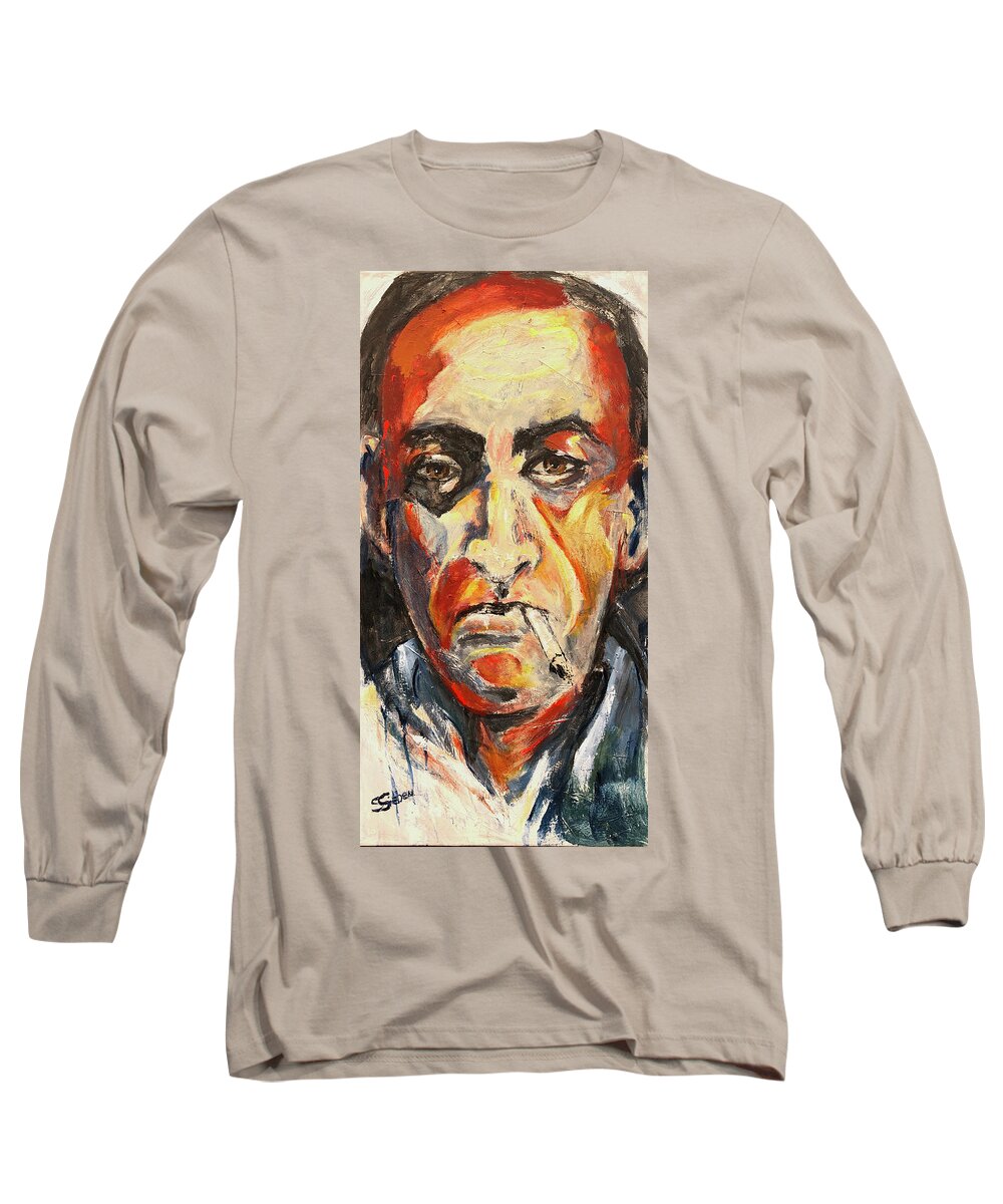 Portrait Long Sleeve T-Shirt featuring the painting Ambivalent by Sharon Sieben