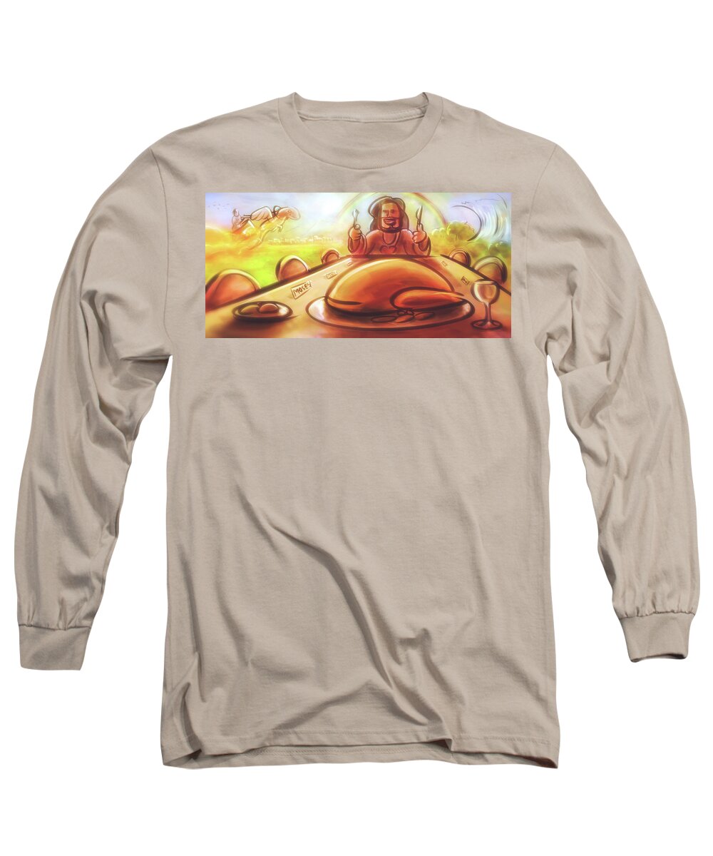 Thanksgiving Long Sleeve T-Shirt featuring the digital art Art - Heaven Ain't That Bad by Matthias Zegveld