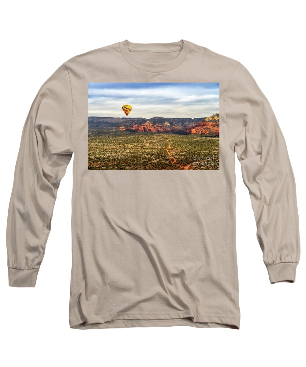 Hot Air Balloon Long Sleeve T-Shirt featuring the photograph Balloon Arizona Desert by Roxie Crouch