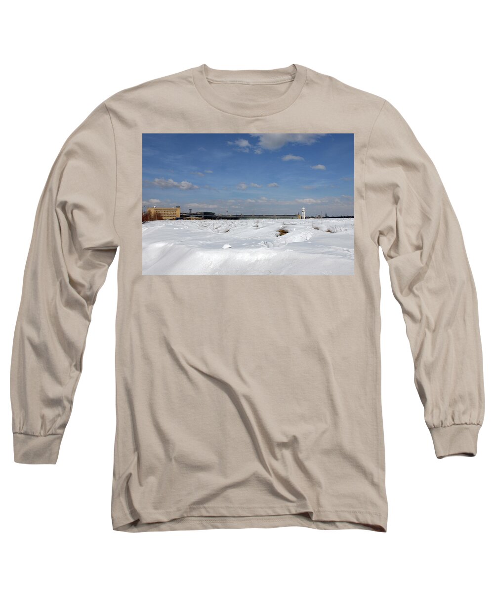 Architecture Long Sleeve T-Shirt featuring the photograph Berlin, Tempeholf by Eleni Kouri