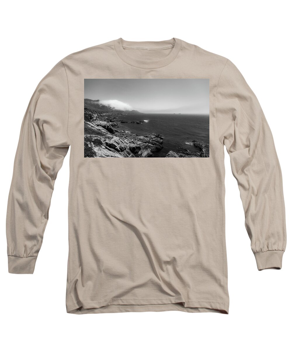 Big Sur Long Sleeve T-Shirt featuring the photograph Big Sur Summer in Black and White by Ant Pruitt