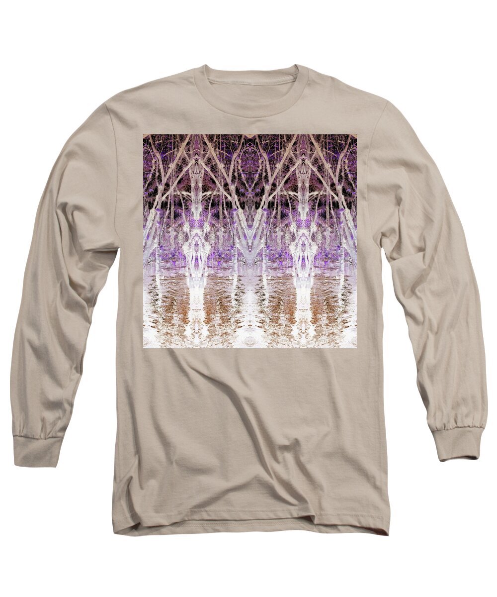 Bone Castle Long Sleeve T-Shirt featuring the digital art Bone Castle on Water by Teresamarie Yawn