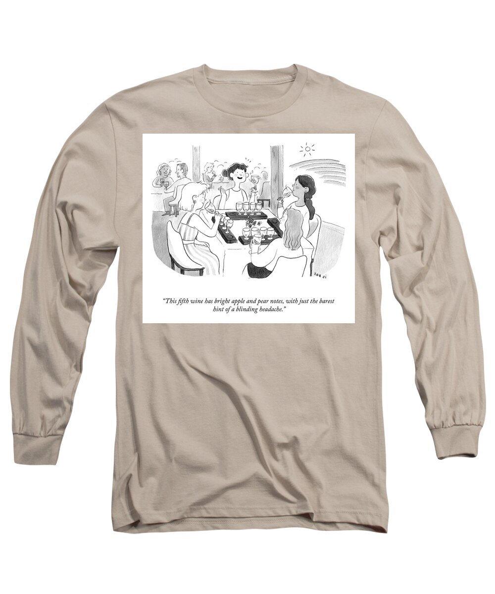 A25765 Long Sleeve T-Shirt featuring the drawing Bright Apple and Pear Notes by Zoe Si