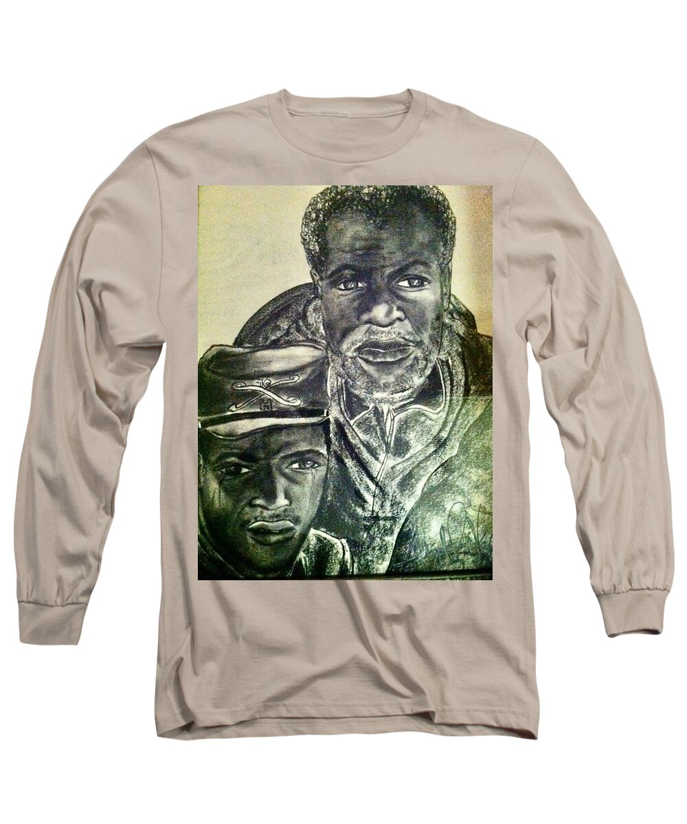  Long Sleeve T-Shirt featuring the mixed media B.Soldier by Angie ONeal