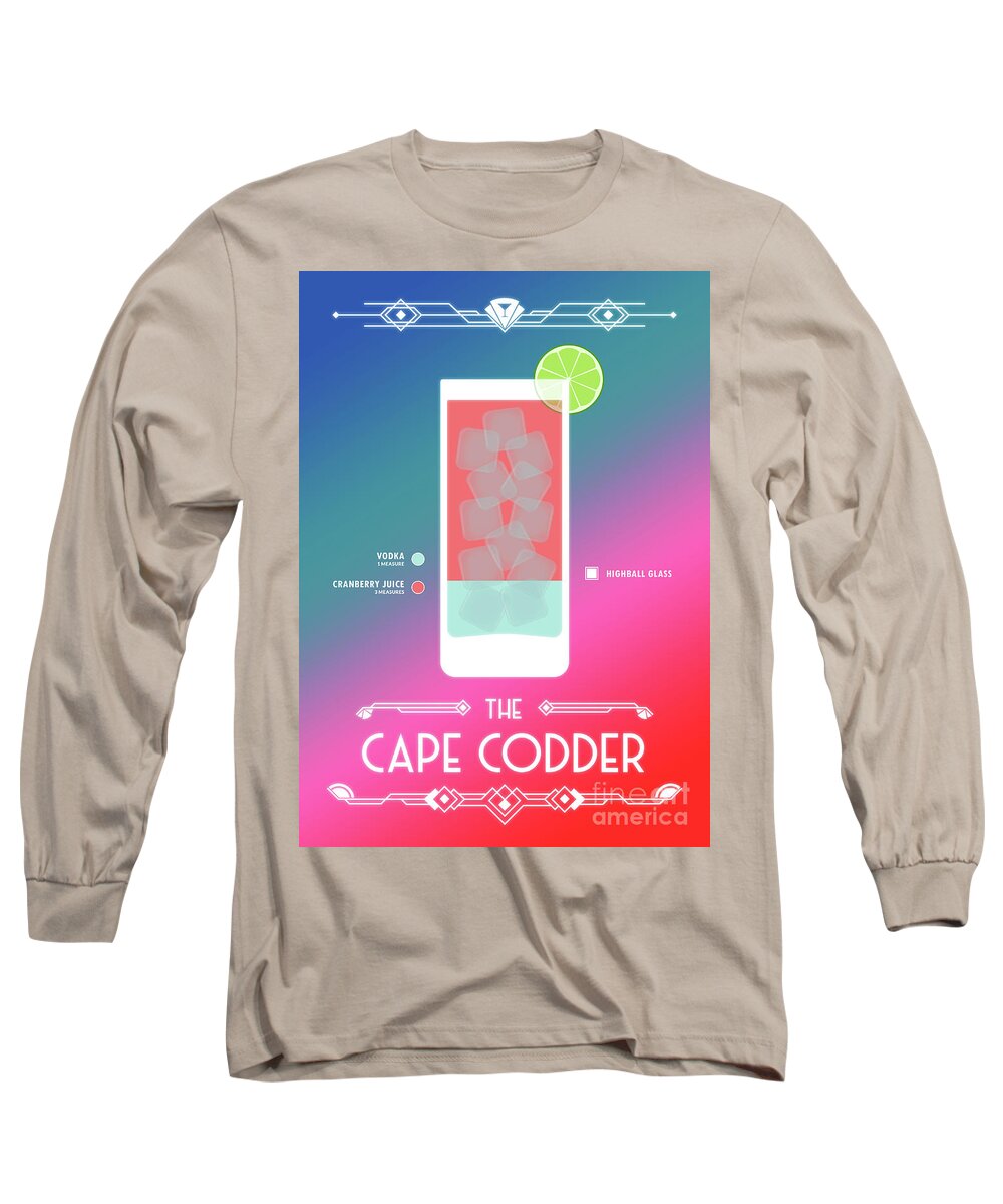 Martini Long Sleeve T-Shirt featuring the digital art Cape Codder Cocktail - Modern by Bo Kev
