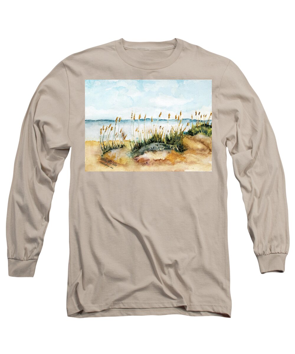 Cattails Long Sleeve T-Shirt featuring the painting Cattails by Shelley Bain