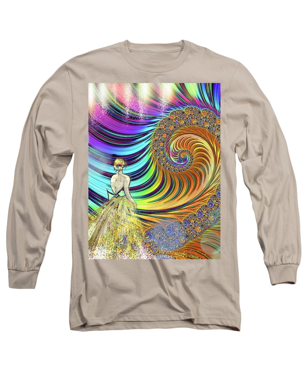 Cinderella Long Sleeve T-Shirt featuring the painting Cinderella a Minuit by Kelly Dallas