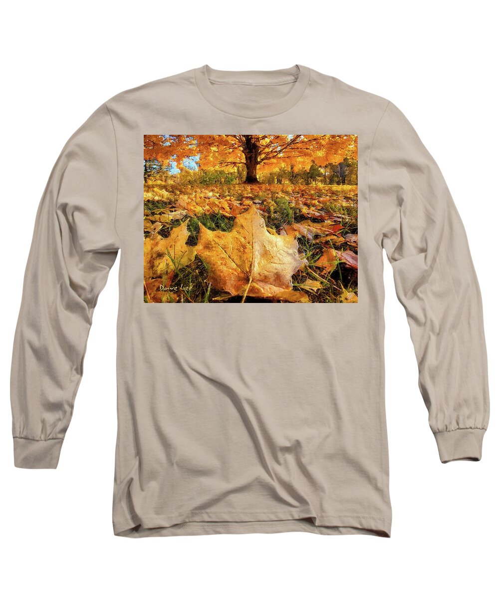 Fall Long Sleeve T-Shirt featuring the digital art Close-up On Fall by Dave Lee