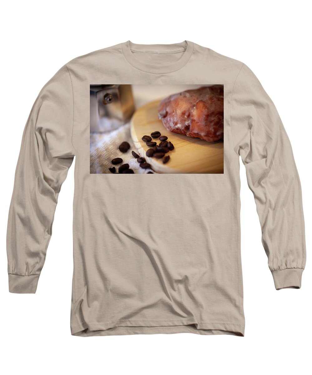 Bamboo Long Sleeve T-Shirt featuring the photograph Coffee and a Danish by Kyle Lee