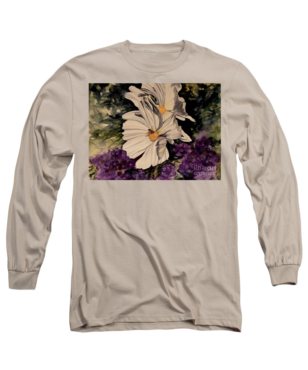 Cosmos Long Sleeve T-Shirt featuring the painting Cosmos by Sonia Mocnik