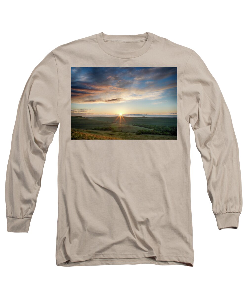 2019 Long Sleeve T-Shirt featuring the photograph Dawn on the Konza Prairie by Gerri Bigler