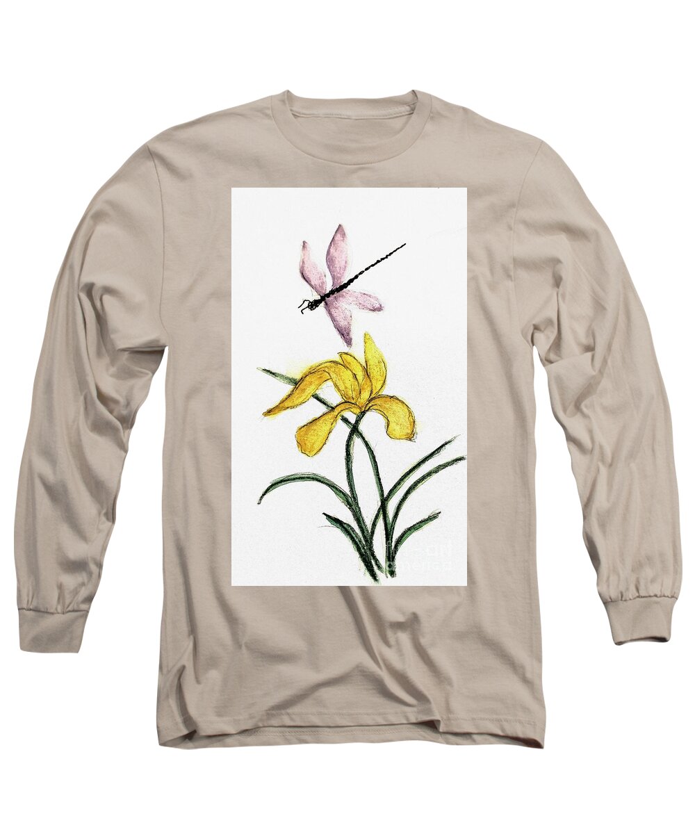 Long Sleeve T-Shirt featuring the painting Dragonfly Fairy by Margaret Welsh Willowsilk