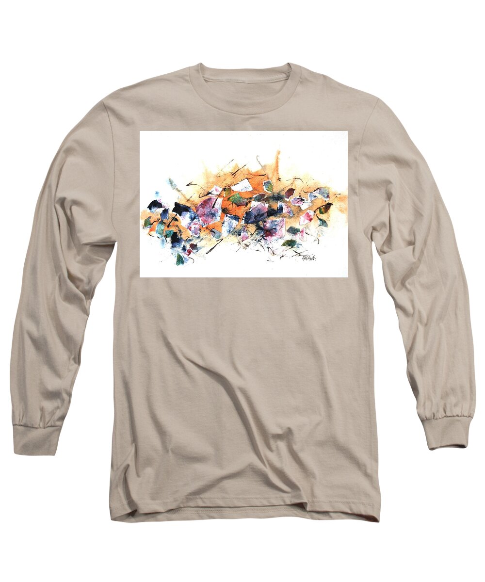  Long Sleeve T-Shirt featuring the mixed media Eruptive by Dick Richards