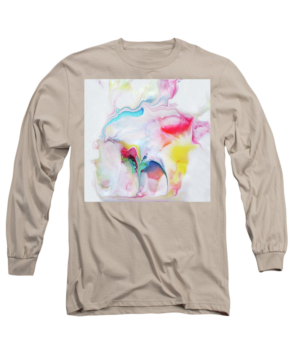 Small Bright Colors Abstract Nature Long Sleeve T-Shirt featuring the painting Find A Way by Deborah Erlandson
