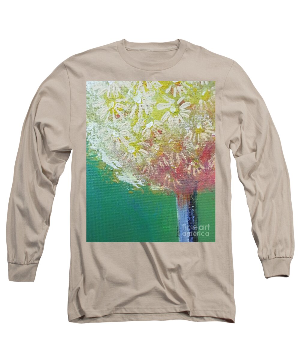 Acrylic Painting Long Sleeve T-Shirt featuring the painting Flower by Alexandra Vusir